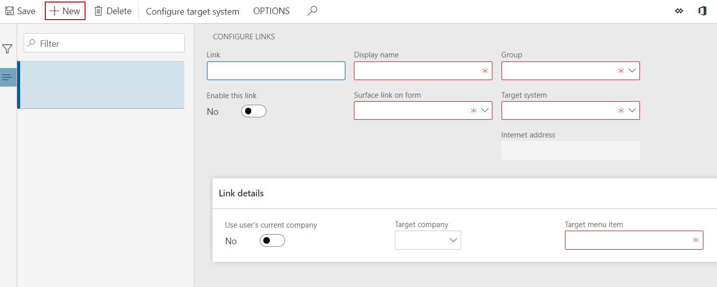 New on configure links form