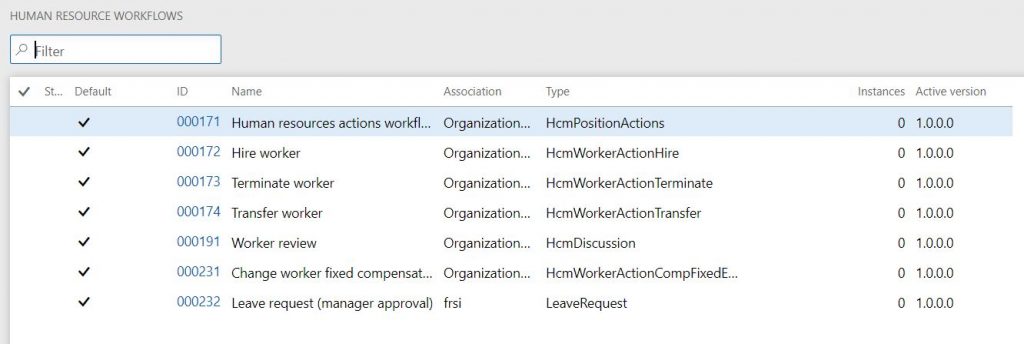 Workflow list screenshot